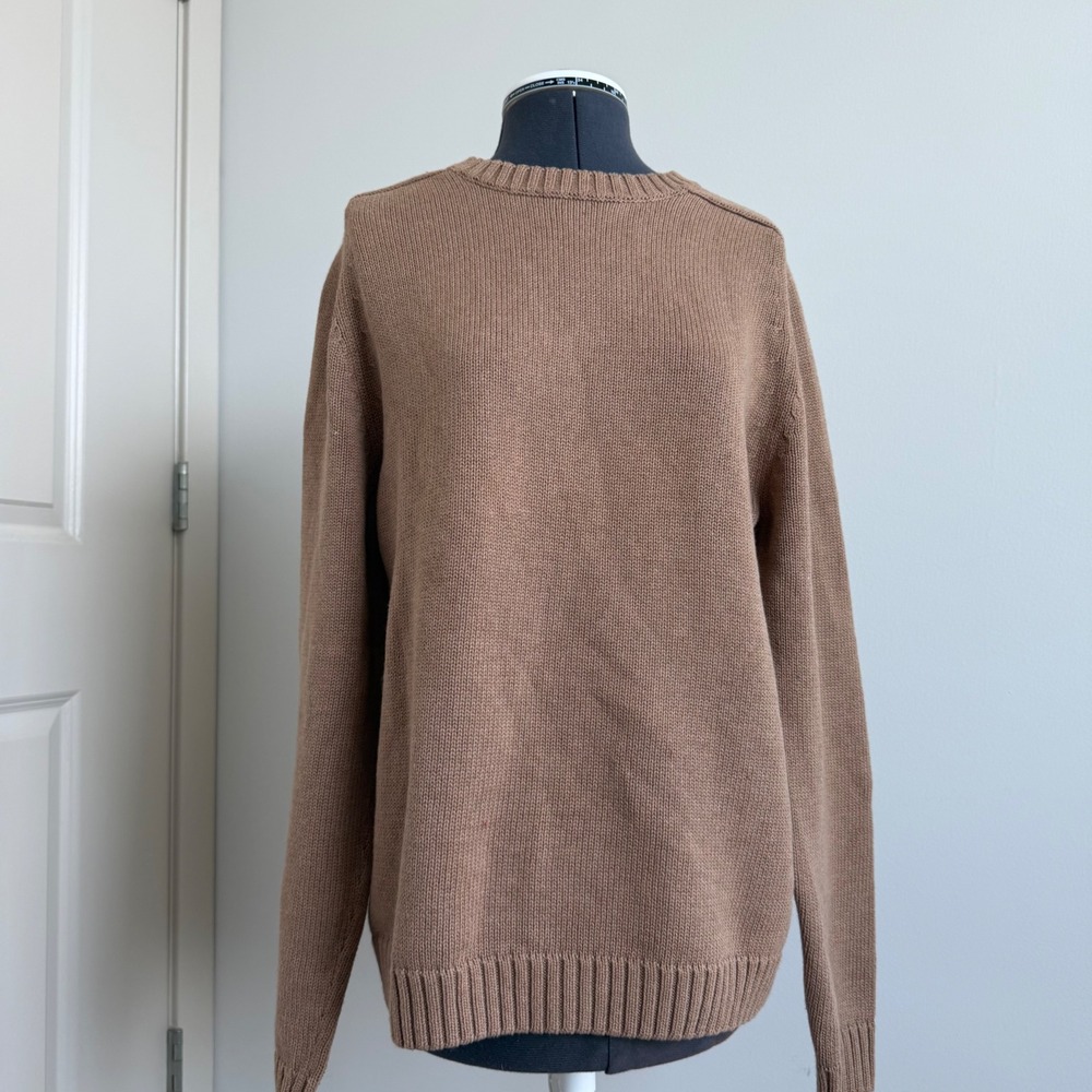 Vintage Faded Glory Tan Cotton Oversized Cotton Sweater